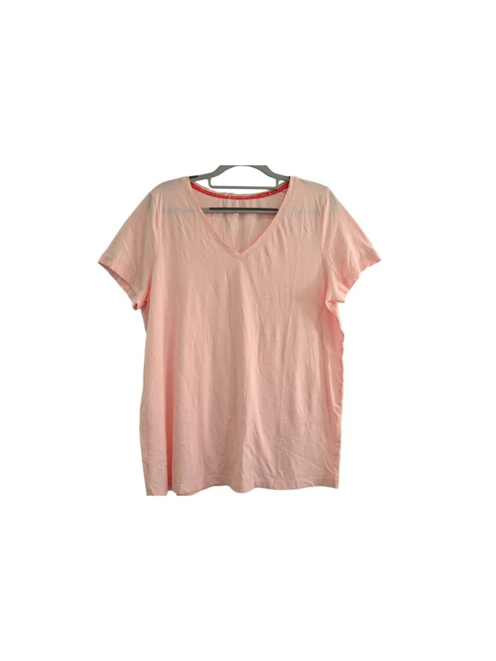 Hue Short Sleeve V Neck Sleep Lounge Tee Sz L Pink Pajama Top Nightwear Soft